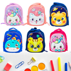 Mochila Escolar Infantil Bichinhos Creche Alto Relevo - konomizze.com