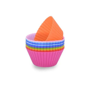 Kit 12 Formas Silicone Cupcake Forminhas Bolo Muffin Petit